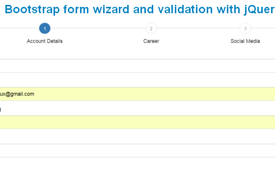Create Bootstrap form wizard and validation with jQuery