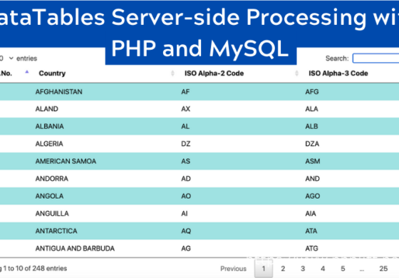 DataTables Server-side Processing with PHP and MySQL