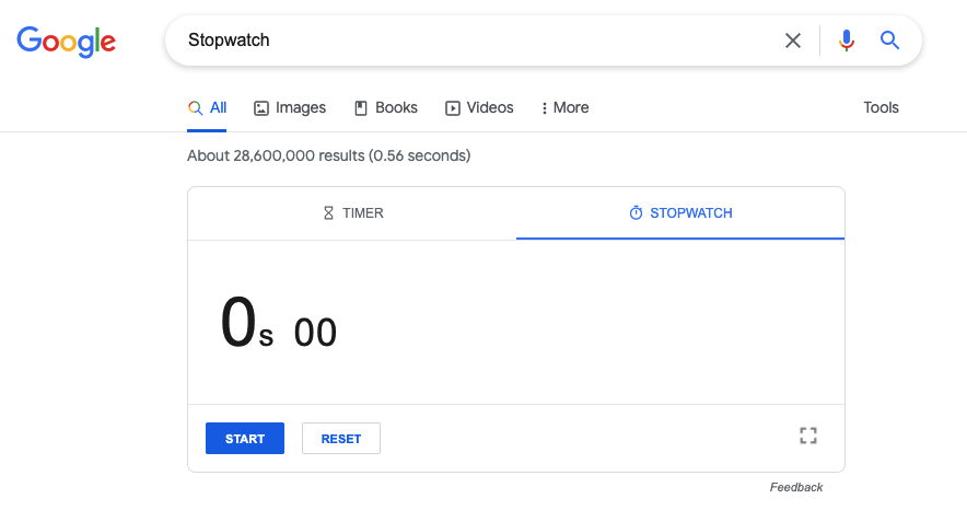 google stopwatch