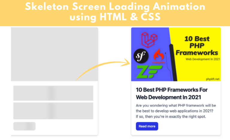 Skeleton Screen Loading Animation using HTML and CSS - PHP Lift